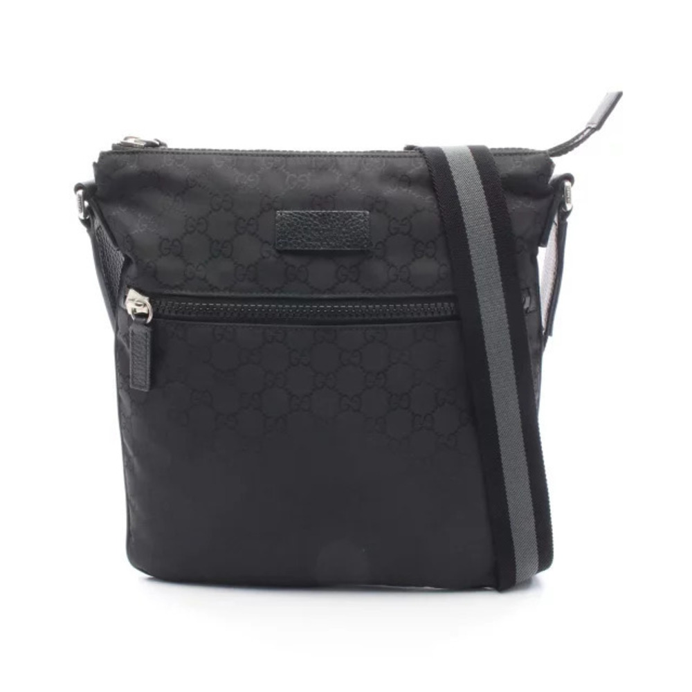 Gucci black GG crossbody messenger bag Black